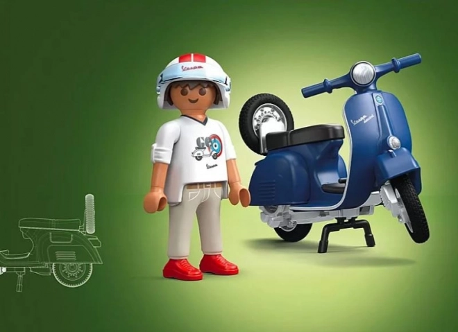 Zestaw figurek Playmobil Vespa 150 Sprint Veloce 1969 niebieska