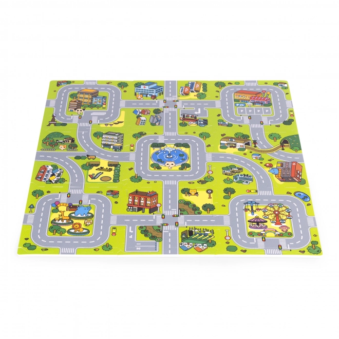 Duża piankowa mata EVA dla dzieci Miasto 90,5x90,5 cm 21 szt. ECOTOYS