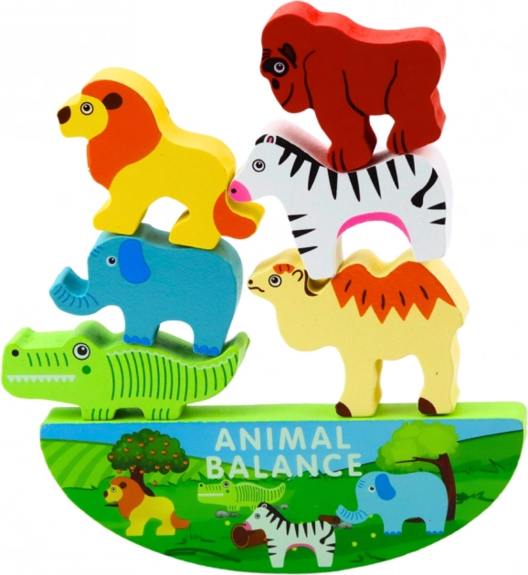 Montessori zabawa z drewnianymi zwierzątkami