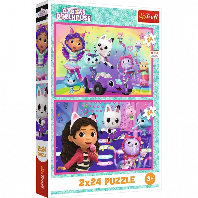 Puzzle 2x24 Zabawy z Gabby - Domek Gabby Tref 34433