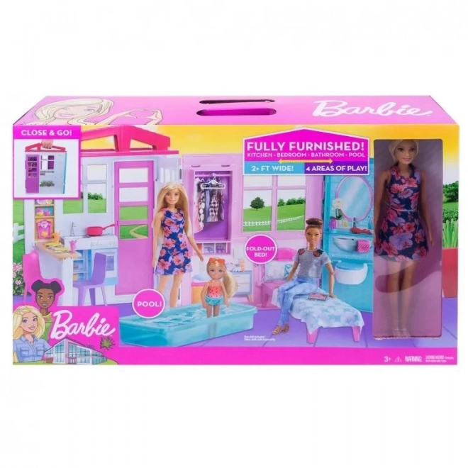 Domek dla Lalek Barbie z Akcesoriami i Lalką GWY84