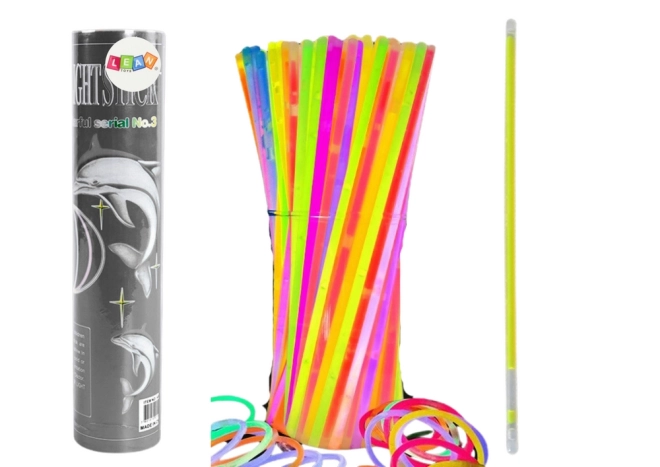 Fluorescencyjne opaski 100 sztuk wielu kolorów świecących w ciemności