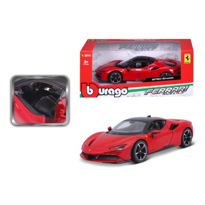 Bburago 1:24 Ferrari Top SF90 Stradale Czerwony