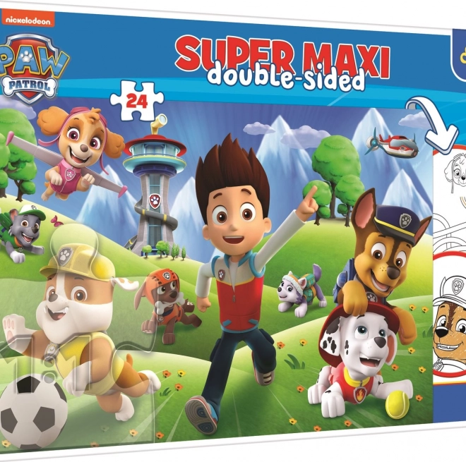 Dwustronne puzzle Psi Patrol: Przygody super maxi 24 elementy