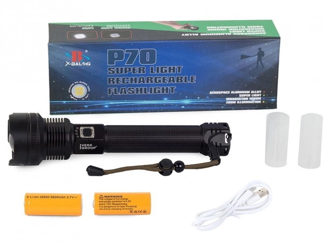 Wojskowa taktyczna latarka z LED Cree XHP70 i zoomem od Bailong
