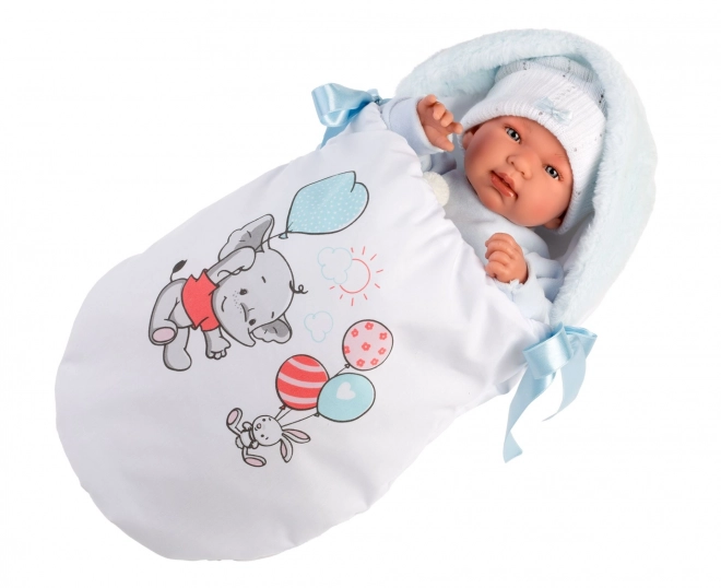 Realistyczna lalka niemowlęca z dźwiękami i miękkim ciałem 44 cm