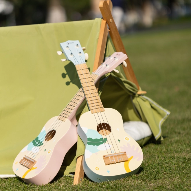 Klasyczne Świat drewniane ukulele dla dzieci różowe