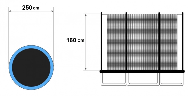 Bezpieczeństwa wewnętrzna siatka trampoliny 250cm 8ft/6