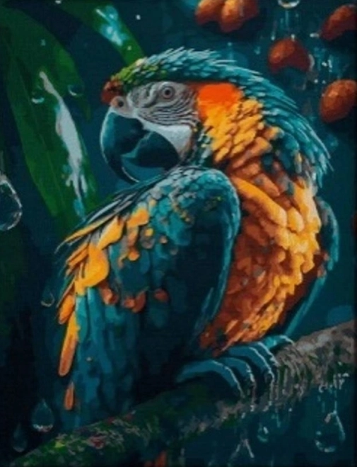 Malowanie brylantowe Papuga 30x40 cm