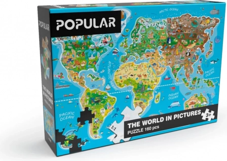 Puzzle mapa świata 160 elementów