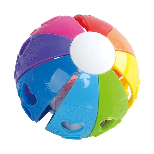 Piłka tęczowa grzechotka plastikowa 10cm 6m+