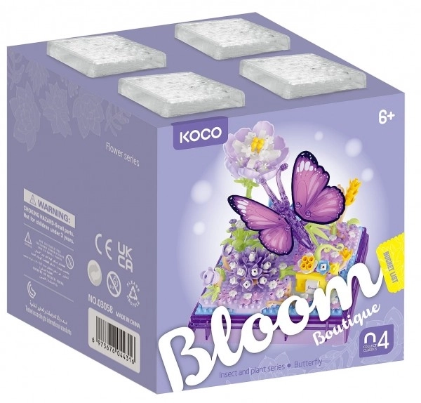 Zestaw do budowy mini KOCO Motylek plastik 471 szt. w pudełku 11x12x11cm