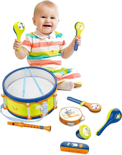 Plejo dziecięcy zestaw instrumentów muzycznych z bębenkiem