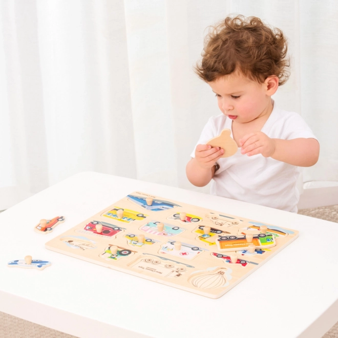 Drewniane Układanki Puzzle Środki Transportu