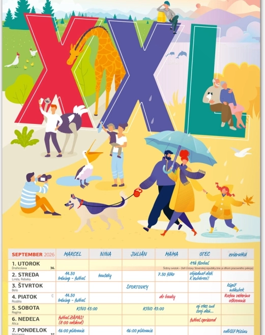 Kalendarz ścienny Rodzinny planujący XXL 2026