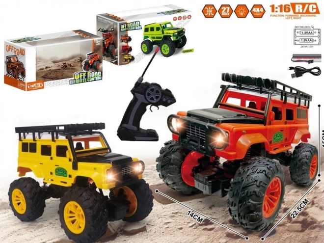 Auto R/C terenowe z światłami i ładowaniem USB