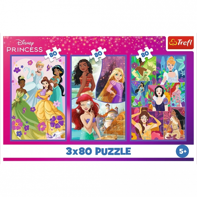 Puzzle 3x80 Księżniczki Disney Przyjaciółki Trefl