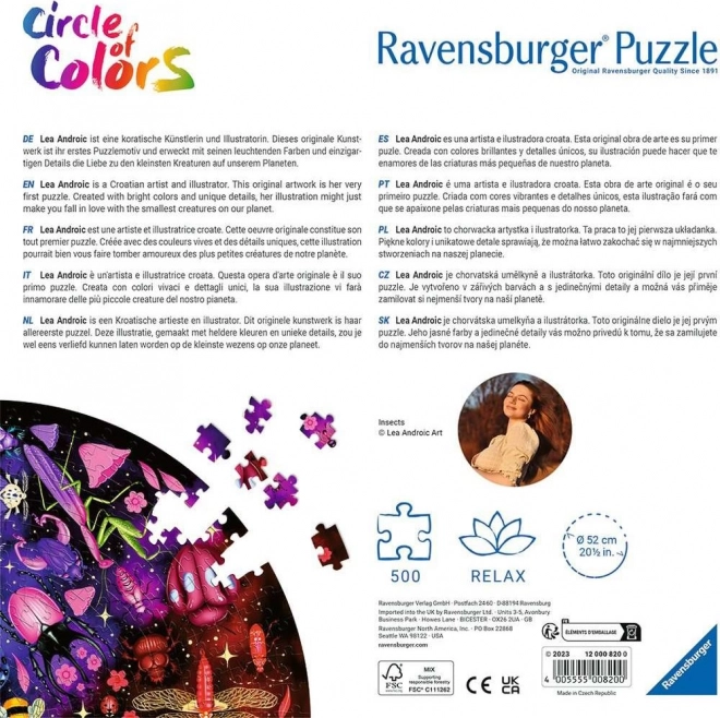 Puzzle Paleta kolorów - Owady, 500 elementów