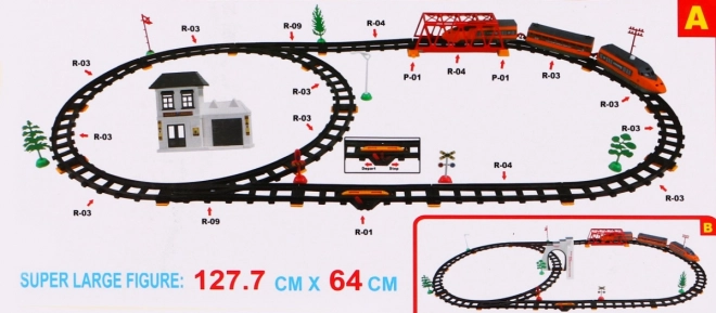 Duża elektryczna kolejka z akcesoriami dla dzieci 3+