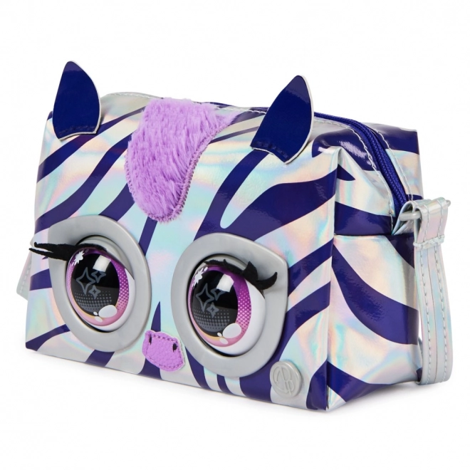Metaliczna interaktywna torebka Purse Pets zebra