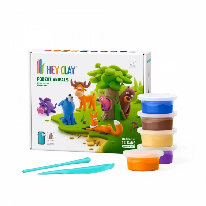 Hey Clay zestaw plastycznego gliny Leśne zwierzęta