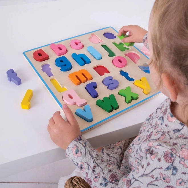Bigjigs Baby Drewniane puzzle Alfabet małe litery