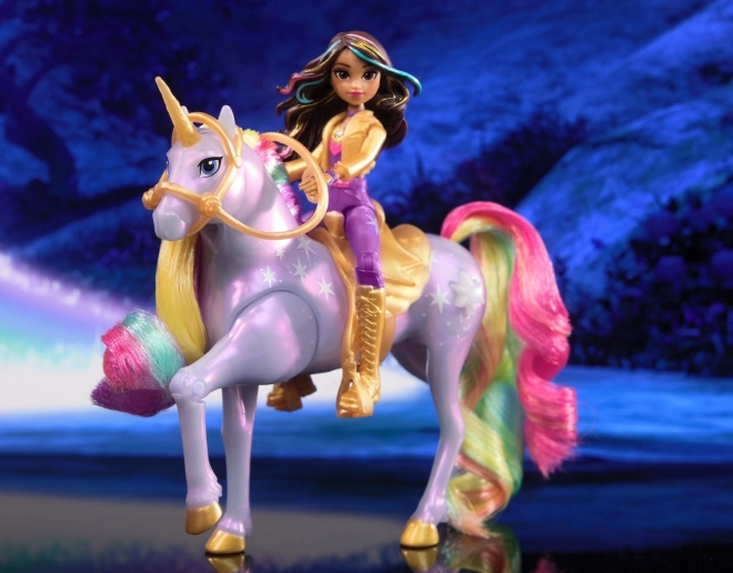 Sophia i Wildstar z Akademii jednorożców z magicznym światłem