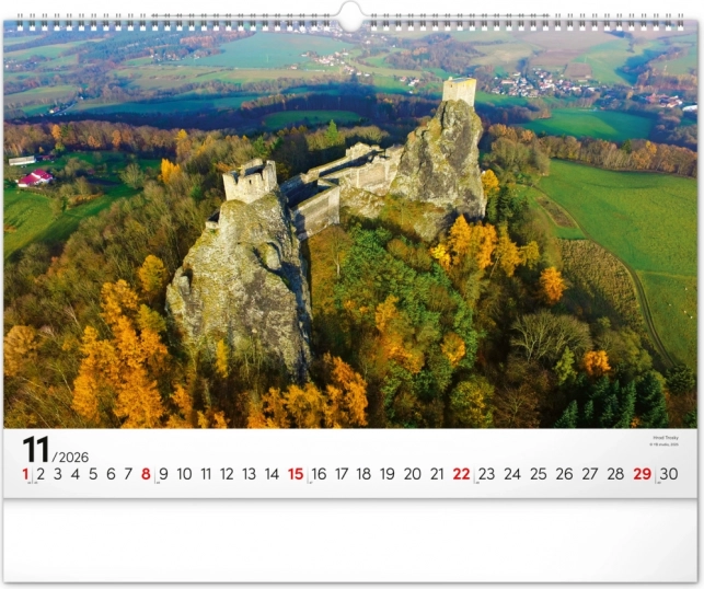 Kalendarz ścienny Panoramy Czech 2026