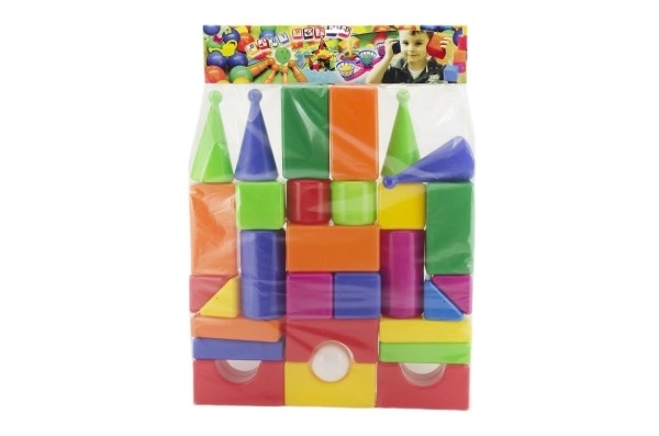 Zestaw klocków duże 18 szt. plastik w woreczku 40x53x8cm