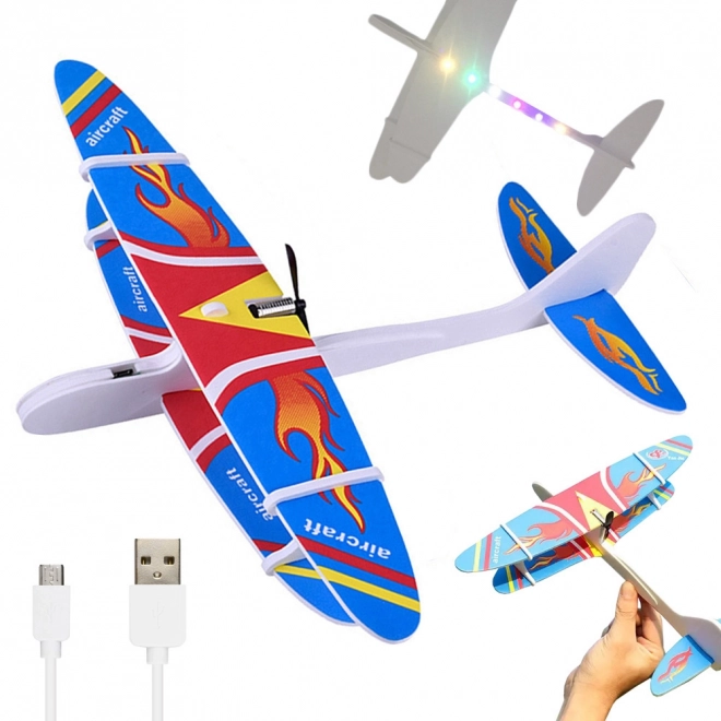 Samolot z polistyrenu z oświetleniem LED USB
