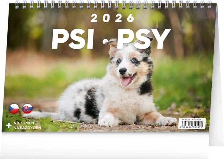 Kalendarz biurkowy Psy 2026