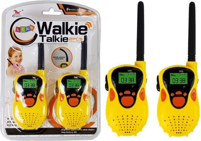 Krótkofalówka Walkie Talkie Radio krótkofalowe zasięg 100 m żółta dla dzieci