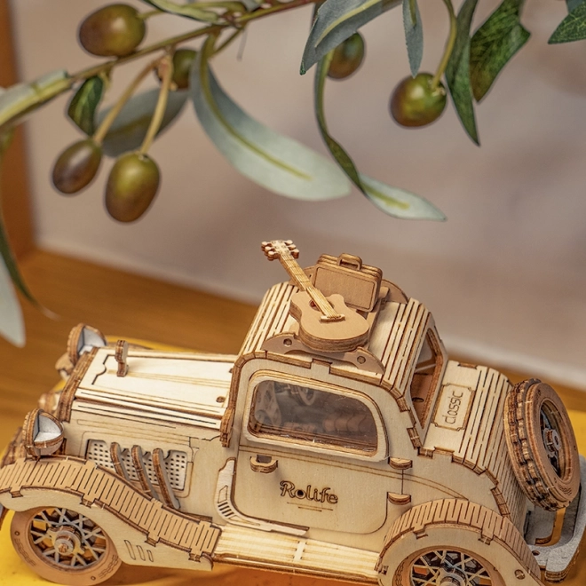 Samochód Vintage - nowoczesne 3D drewniane puzzle