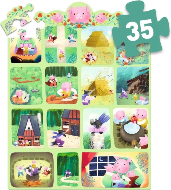 DJECO puzzle Trzy świnki 35 elementów