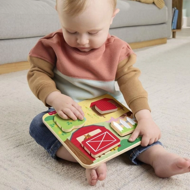 Fisher-Price Drewniana zabawa w chowanego ze zwierzętami