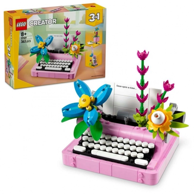 Zestaw konstrukcyjny dla dzieci - Maszyna do pisania z kwiatami LEGO Creator 3w1