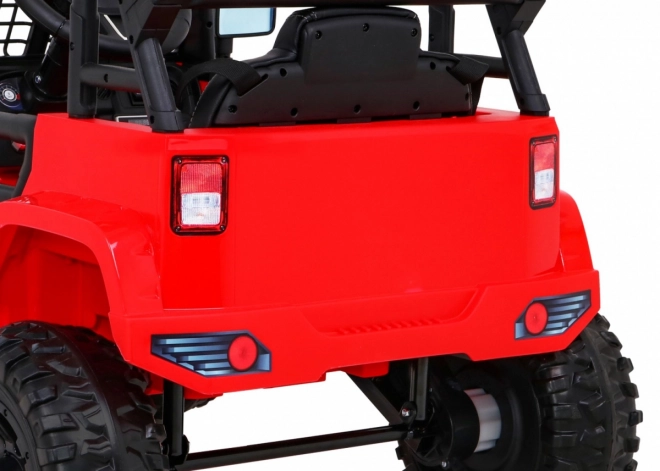 Samochód na baterie Jeep Dark Night dla dzieci + wolny start + EVA + LED audio – Czerwony