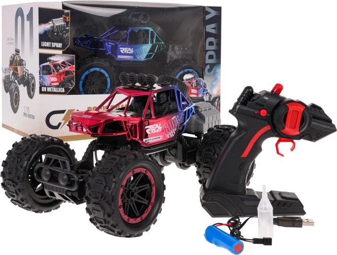 RC crawler REAL ROCK z funkcją dymu 1:16 – Czerwona