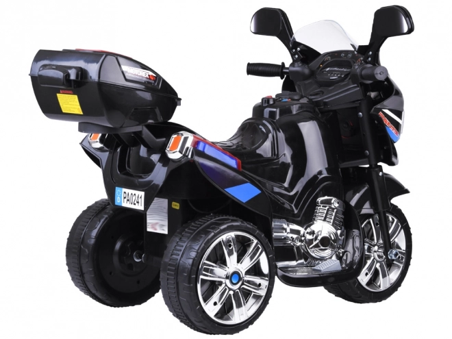 Dziecięcy motocykl sportowy z kolorowym oświetleniem LED – Czarna