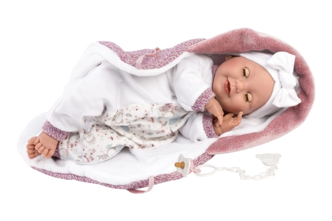Llorens 74040 NEW BORN - realistyczna lalka niemowlęca z mrugającymi oczami, dźwiękami i miękkim materiałowym ciałem - 42 cm