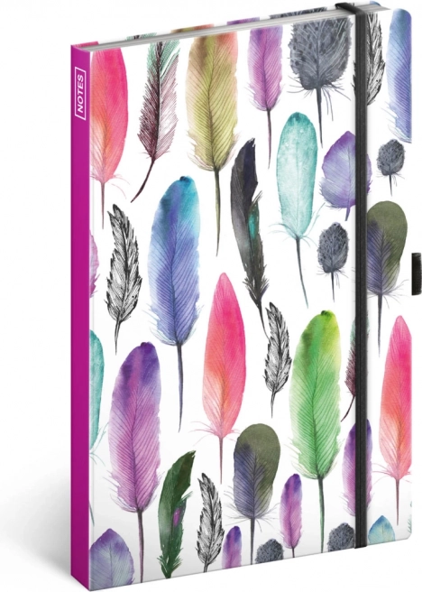 Liniowany notes z motywem piórek 13 × 21 cm – Presco Group