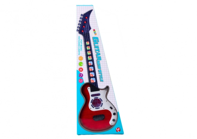 Elektryczna gitara dla dzieci z melodiami i światłami czerwona