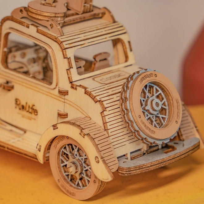 Samochód Vintage - nowoczesne 3D drewniane puzzle