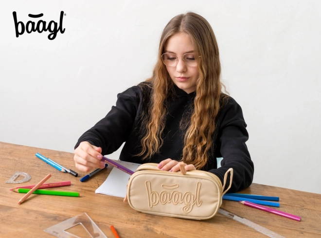 Studencka piórnik Beige