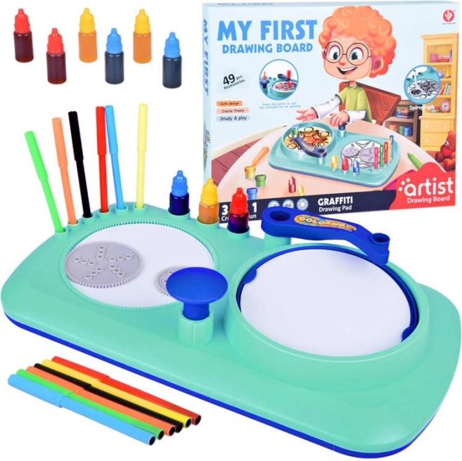 Kreatywna dziecięca tablica do rysowania 3w1 Spirograf