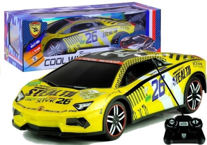 Zdalnie sterowany sportowy samochód Pilot R/C Żółty