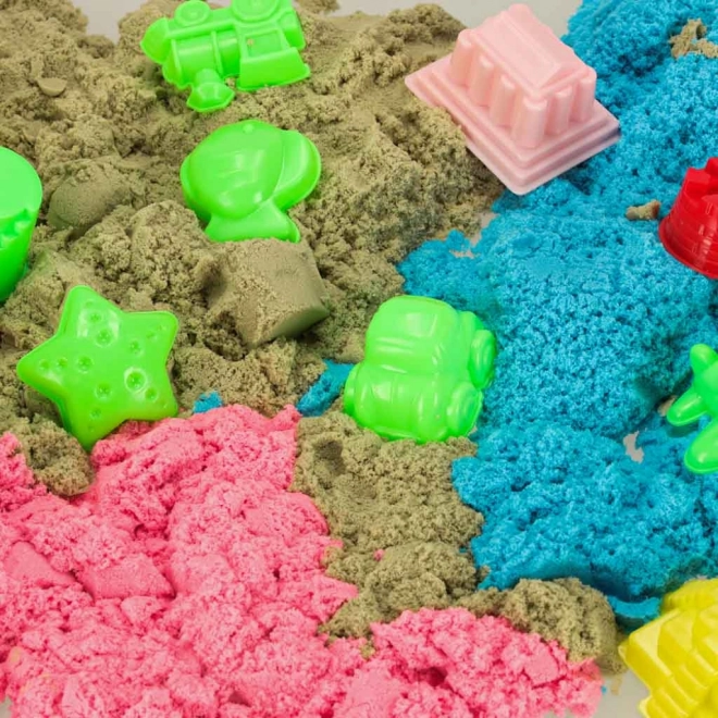 Piasek kinetyczny w pudełku 1 kg piaskownica - 27 elementów