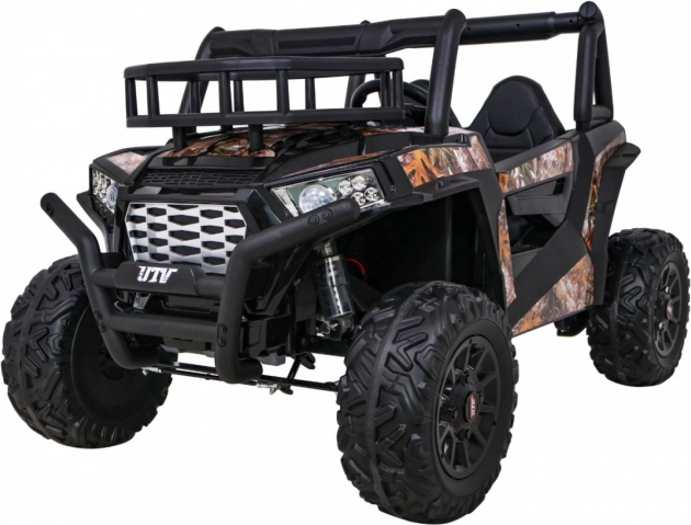elektryczny samochód dziecięcy buggy UTV z pilotem, koła EVA i MP3, czarny