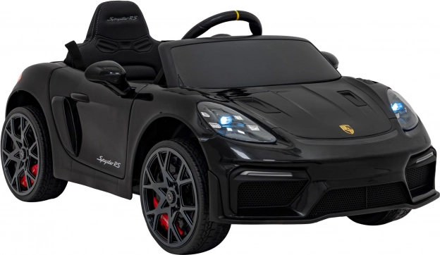 Dziecięcy elektryczny samochód Porsche 718 Spyder RS z panelem MP4 – czarny