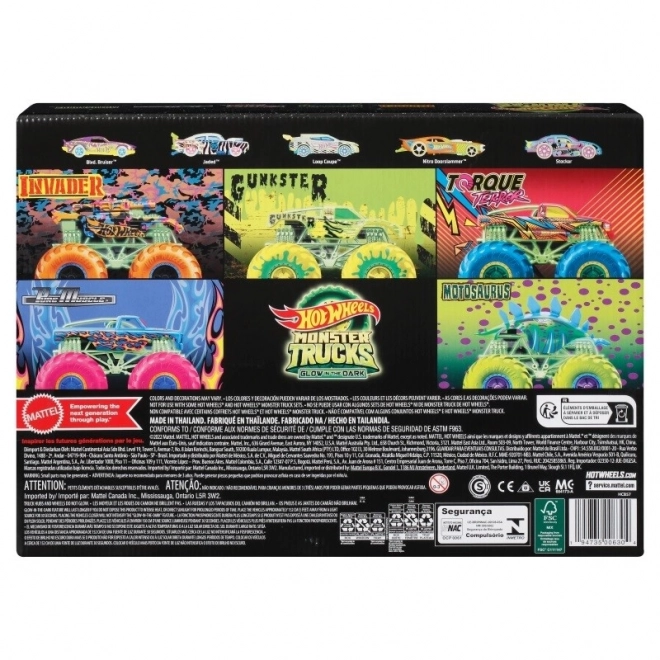 Hot Wheels monster trucki świecące w ciemności 10 szt.